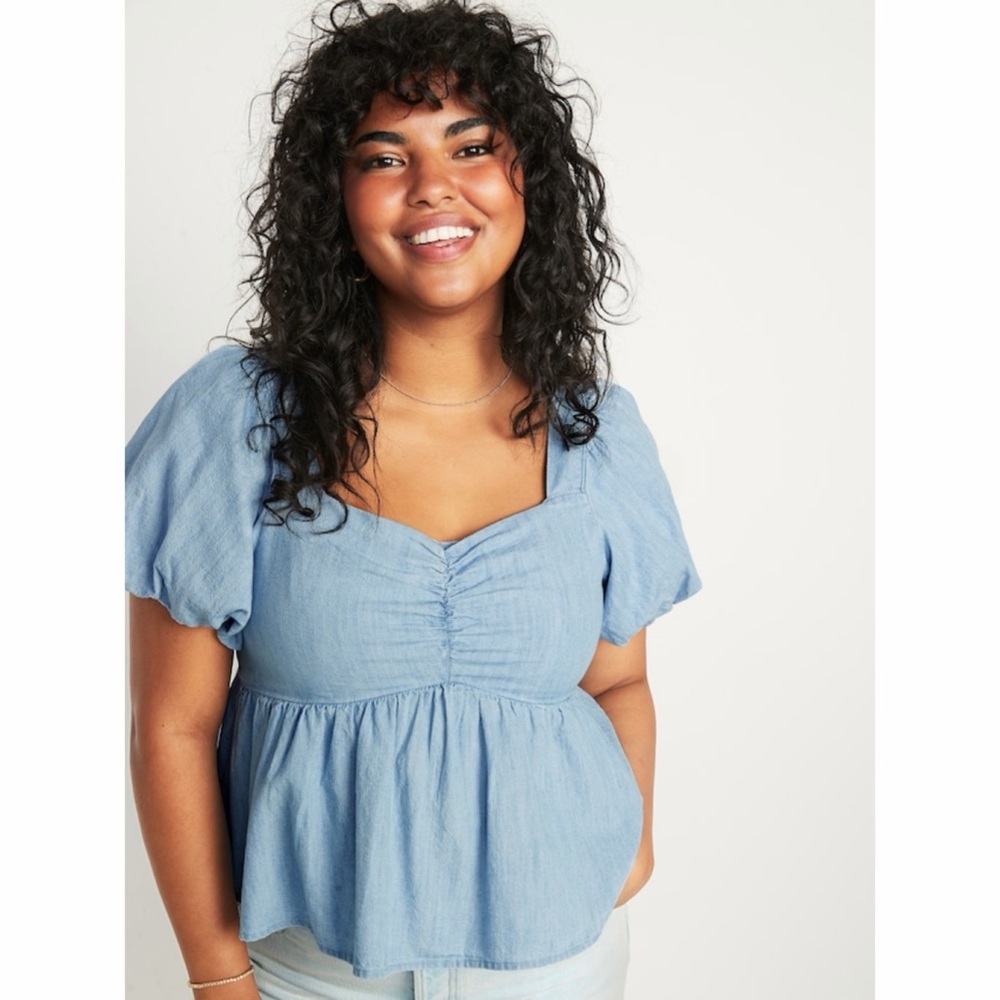 Old Navy Chambray Babydoll Style Top XL